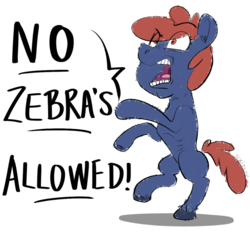 Size: 1033x966 | Tagged: safe, artist:scritchy, oc, oc only, oc:scritchy, pony, colored, grammar error, like way over they heads, not racist, racism, sketch, solo, wooosh, yelling