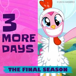 Size: 1080x1080 | Tagged: safe, pinkie pie, earth pony, pony, g4, official, season 9, 3, animal costume, chicken pie, chicken suit, clothes, costume, countdown, facebook, hype, pinkie pie month