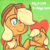 Size: 500x500 | Tagged: safe, artist:kingkero, applejack, earth pony, pony, g4, my little pony: friendship is magic, season 9, blushing, colored pupils, countdown, cowboy hat, cute, cutie mark background, duality, female, filly, filly applejack, hair over one eye, hat, hoofbump, hype, jackabetes, mare, season 9 countdown, self ponidox, younger