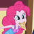 Size: 554x545 | Tagged: safe, screencap, pinkie pie, equestria girls, g4, my little pony equestria girls: rainbow rocks, bow, clothes, cropped, cute, diapinkes, female, food, mouth hold, pajamas, pinkie being pinkie, pizza, sleeveless, solo