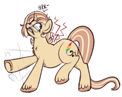 Size: 656x520 | Tagged: safe, artist:lulubell, oc, oc only, oc:lulubell, pony, back pain, pain, simple background, solo, transparent background