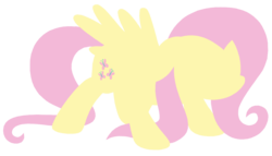 Size: 1180x677 | Tagged: safe, artist:chachaxevaxjeffrey, fluttershy, pegasus, pony, g4, female, hooves, lineless, mare, minimalist, modern art, simple background, solo, spread wings, transparent background, wings