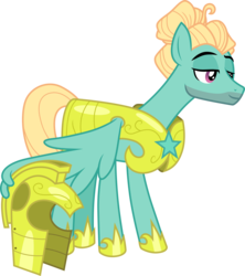 Size: 3000x3372 | Tagged: safe, artist:cloudy glow, zephyr breeze, pony, g4, sparkle's seven, .ai available, armor, helmet, high res, hoof shoes, male, royal guard, royal guard armor, royal guard zephyr breeze, simple background, smug, solo, stallion, transparent background, vector, wings