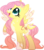Size: 1747x1978 | Tagged: safe, artist:mint-light, artist:origamialcubo, fluttershy, pegasus, pony, g4, bald spot, base used, beautiful, coat markings, colored wings, cute, eyeshadow, female, makeup, mare, multicolored wings, open mouth, raised hoof, redesign, shyabetes, simple background, smiling, solo, transparent background, wings