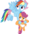 Size: 3000x3454 | Tagged: safe, artist:sollace, rainbow dash, scootaloo, pony, g4, .svg available, cute, cutealoo, dashabetes, diaper, diaper fetish, female, fetish, high res, non-baby in diaper, show accurate, vector