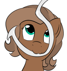 Size: 405x431 | Tagged: artist needed, source needed, safe, oc, oc only, oc:bait pony, earth pony, pony, :3, bait, biting, female, fishing hook, hook, looking up, solo