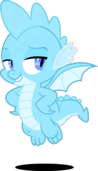 Size: 584x1024 | Tagged: safe, edit, spike, dragon, g4, game of thrones, ice dragon, male, recolor, simple background, solo, spoilers for another series, transparent background, winged spike, wings