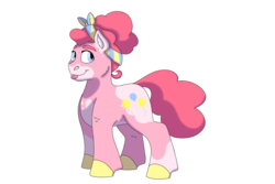 Size: 1280x854 | Tagged: safe, artist:itstechtock, pinkie pie, earth pony, pony, g4, alternate design, coat markings, colored hooves, female, simple background, solo, tongue out, transparent background