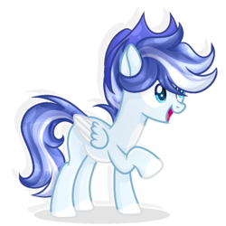 Size: 944x944 | Tagged: safe, artist:xxmelody-scribblexx, oc, oc only, oc:blue, pegasus, pony, hat, male, simple background, solo, stallion, transparent background, two toned wings