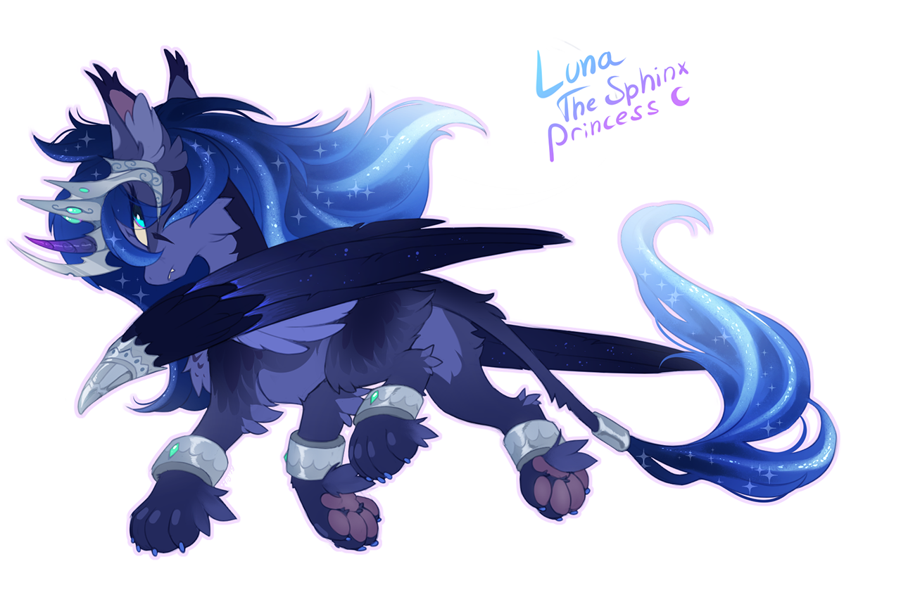 Artist Hioshiru #2027391 - safe, artist:hioshiru, princess luna, sphinx, g4, alternate ...