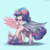 Size: 1200x1200 | Tagged: safe, artist:margony, princess flurry heart, alicorn, pony, g4, adult, cape, clothes, crown, female, jewelry, looking at you, mare, necklace, older, older flurry heart, regalia, shoes, smiling, solo