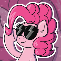 Size: 997x997 | Tagged: safe, artist:ashtoneer, pinkie pie, earth pony, pony, g4, bust, female, mare, portrait, solo, sunglasses, zoom layer