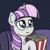 Size: 997x997 | Tagged: safe, alternate version, artist:ashtoneer, twilight velvet, pony, unicorn, g4, couch, female, food, holding, mare, popcorn, sitting, solo, watching