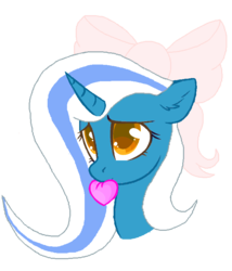 Size: 650x760 | Tagged: safe, artist:ninaxenita, oc, oc:fleurbelle, alicorn, pony, alicorn oc, bow, bust, female, hair bow, heart, looking at you, mare, ribbon, simple background, transparent background, ych result