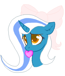 Size: 650x760 | Tagged: safe, artist:ninaxenita, oc, oc:fleurbelle, alicorn, pony, alicorn oc, bow, bust, female, hair bow, heart, looking at you, mare, ribbon, simple background, solo, transparent background, ych result