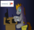 Size: 1143x1027 | Tagged: safe, artist:platinumdrop, oc, oc only, oc:platinumdrop, pony, drawing tablet, gradient background, monitor, patreon, patreon logo, shackles