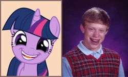 Size: 800x486 | Tagged: safe, screencap, twilight sparkle, pony, g4, my little pony: friendship is magic, the point of no return, bad luck brian, comparison, exploitable meme, meme, spot the difference