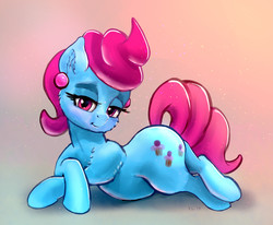 Size: 4070x3359 | Tagged: safe, artist:xbi, cup cake, earth pony, pony, g4, draw me like one of your french girls, female, gradient background, looking at you, mare, solo, sultry pose