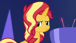 Size: 745x426 | Tagged: safe, screencap, sunset shimmer, equestria girls, equestria girls specials, g4, my little pony equestria girls: better together, my little pony equestria girls: spring breakdown, cropped, sunset shimmer is not amused, unamused