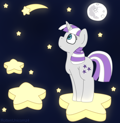 Size: 1926x1962 | Tagged: safe, artist:rottenunicornz4, twilight velvet, pony, unicorn, g4, adorable face, cute, female, mare in the moon, moon, profile, shooting star, solo, stars, tangible heavenly object, velvetbetes