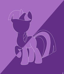 Size: 1920x2232 | Tagged: safe, artist:awesomedude14, derpibooru exclusive, twilight sparkle, pony, unicorn, g4, duotone, female, purple, raised hoof, simple background, solo