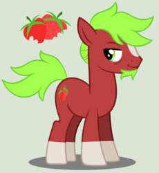Size: 1604x1744 | Tagged: dead source, safe, artist:grumppanda, oc, oc only, oc:vermillion fruits, earth pony, pony, base used, male, simple background, solo, stallion, story included