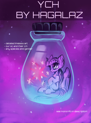 Size: 892x1200 | Tagged: safe, artist:hagalazka, pony, commission, cutie mark, magenta, sketch, solo, your character here