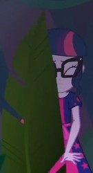 Size: 417x770 | Tagged: safe, screencap, sci-twi, twilight sparkle, equestria girls, equestria girls series, g4, spring breakdown, spoiler:eqg series (season 2), cropped, george of the jungle, ouch, tree