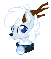 Size: 800x922 | Tagged: safe, artist:crystal-tranquility, deer pony, original species, pond pony, pony, bust, frosty the snowman, male, ponified, portrait, simple background, solo, transparent background