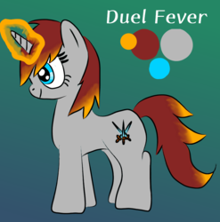 Size: 902x912 | Tagged: safe, artist:platinumdrop, oc, oc only, oc:duel fever, pony, unicorn, solo