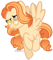 Size: 465x526 | Tagged: safe, artist:strassenlaterne, oc, oc only, oc:bénédicte, pegasus, pony, base used, female, glasses, mare, simple background, solo, transparent background