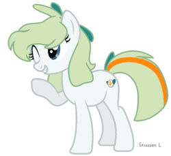 Size: 913x837 | Tagged: safe, artist:strassenlaterne, oc, oc only, oc:commissie, earth pony, pony, base used, female, mare, one eye closed, simple background, solo, transparent background, wink