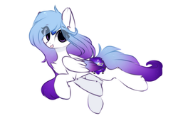 Size: 1012x688 | Tagged: safe, artist:php146, oc, oc only, oc:cosmic harmony, oc:melody shard, pegasus, pony, eye clipping through hair, female, mare, simple background, solo, two toned wings, white background