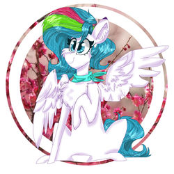 Size: 1024x1024 | Tagged: safe, artist:teaandsheep, oc, oc only, oc:filly brush, pegasus, pony, circle background, solo