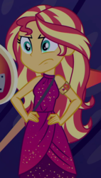 Size: 483x853 | Tagged: safe, screencap, sunset shimmer, equestria girls, equestria girls specials, g4, my little pony equestria girls: better together, my little pony equestria girls: spring breakdown, armlet, cropped, jewelry, sleeveless