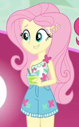 Size: 409x660 | Tagged: safe, fluttershy, pinkie pie, equestria girls, equestria girls specials, g4, my little pony equestria girls: better together, my little pony equestria girls: spring breakdown, cropped, cute, shyabetes, solo focus