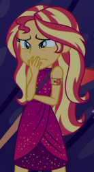 Size: 481x872 | Tagged: safe, screencap, sci-twi, sunset shimmer, twilight sparkle, equestria girls, equestria girls specials, g4, my little pony equestria girls: better together, my little pony equestria girls: spring breakdown, armlet, cropped, female, jewelry, sleeveless, solo