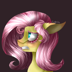 Size: 1235x1235 | Tagged: safe, artist:captainofhopes, fluttershy, pegasus, pony, g4, female, mare, signature, simple background, solo