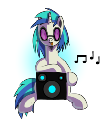 Size: 579x659 | Tagged: safe, artist:platinumdrop, dj pon-3, vinyl scratch, pony, g4, female, simple background, solo, speaker, transparent background