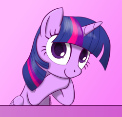 Size: 1316x1270 | Tagged: safe, artist:livehotsun, twilight sparkle, alicorn, pony, g4, cute, female, hooves together, mare, pink background, simple background, solo, twiabetes, twilight sparkle (alicorn)