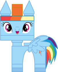Size: 2268x2805 | Tagged: safe, artist:kwark85, rainbow dash, g4, crossover, high res, lego, simple background, the lego movie, transparent background, unikitty