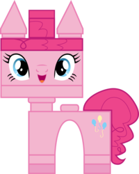 Size: 2242x2805 | Tagged: safe, artist:kwark85, pinkie pie, g4, crossover, high res, lego, simple background, the lego movie, transparent background, unikitty