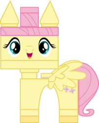 Size: 2263x2805 | Tagged: safe, artist:kwark85, fluttershy, g4, crossover, high res, lego, simple background, the lego movie, transparent background, unikitty