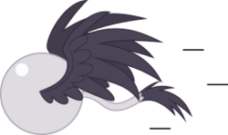 Size: 276x165 | Tagged: safe, artist:mega-poneo, natalya, griffon, g4, ambiguous gender, background griffon, ball, crossover, male, motion lines, rolling, simple background, solo, sonic the hedgehog (series), spin dash, spread wings, transparent background, wings