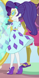 Size: 478x945 | Tagged: safe, screencap, rarity, equestria girls, equestria girls specials, g4, my little pony equestria girls: better together, my little pony equestria girls: spring breakdown, clothes, cropped, dress, feet, female, glasses, mirror, ponytail, sandals, solo, sunglasses