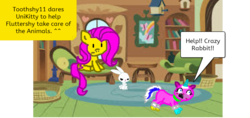 Size: 1240x585 | Tagged: safe, artist:scribblydibblydoo, angel bunny, fluttershy, cat, g4, catified, crossover, lego, simple background, species swap, speech bubble, the lego movie, transparent background, unikitty