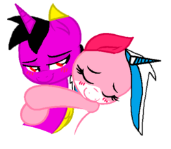 Size: 487x425 | Tagged: safe, artist:baby-foxy-the-fox, artist:sinfulbases, oc, oc:gio, alicorn, pony, alicorn oc, base used, canon x oc, female, lego, male, ponified, shipping, simple background, straight, the lego movie, transparent background, unikitty