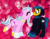 Size: 812x634 | Tagged: safe, artist:justwestofweird, artist:splashiesarts, pony, abstract background, base used, female, kissing, lego, male, master frown, ponified, shipping, straight, the lego movie, unifrown, unikitty, unikitty!