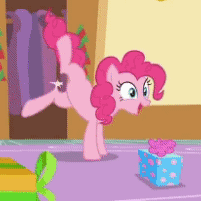 Size: 201x201 | Tagged: safe, screencap, pinkie pie, earth pony, pony, g4, my little pony best gift ever, animated, clapping, excited, female, gif, happy, misleading thumbnail, picture for breezies, present, smiling, solo