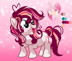Size: 854x724 | Tagged: safe, artist:parisa07, oc, oc only, oc:sugar pie, earth pony, pony, female, magical lesbian spawn, mare, offspring, parent:pinkie pie, parent:twilight sparkle, parents:twinkie, reference sheet, solo